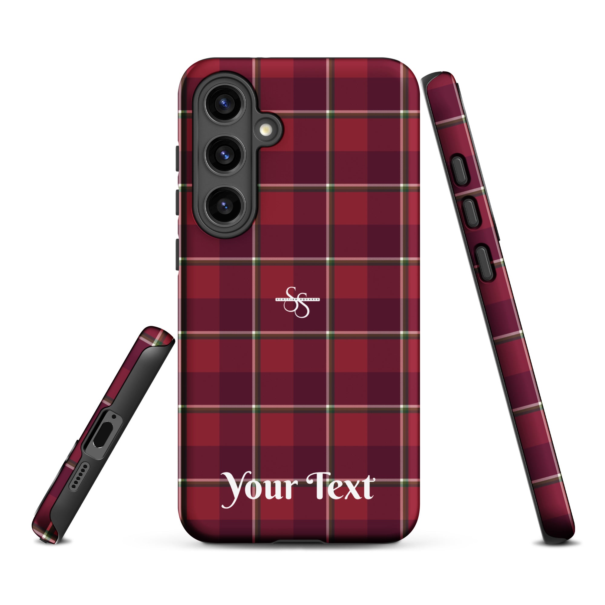 Personalized Old Brick and Cab Sav Plaid Samsung Tough Case - Scottish Squares