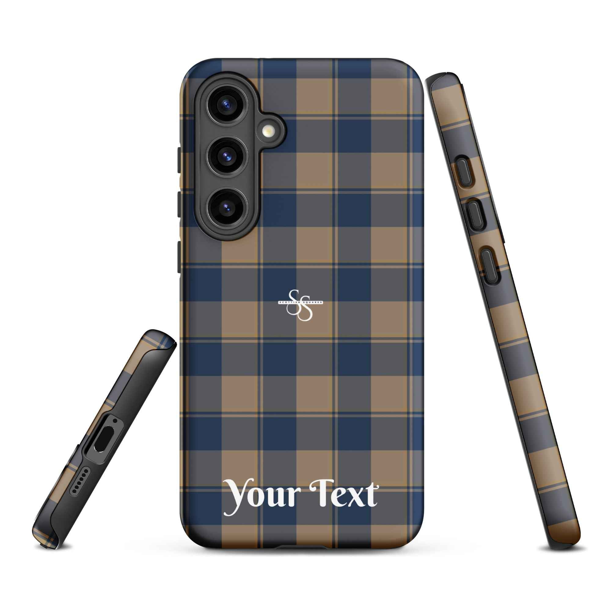 Personalized Cello and Donkey Brown Plaid Samsung Tough Case - Scottish Squares