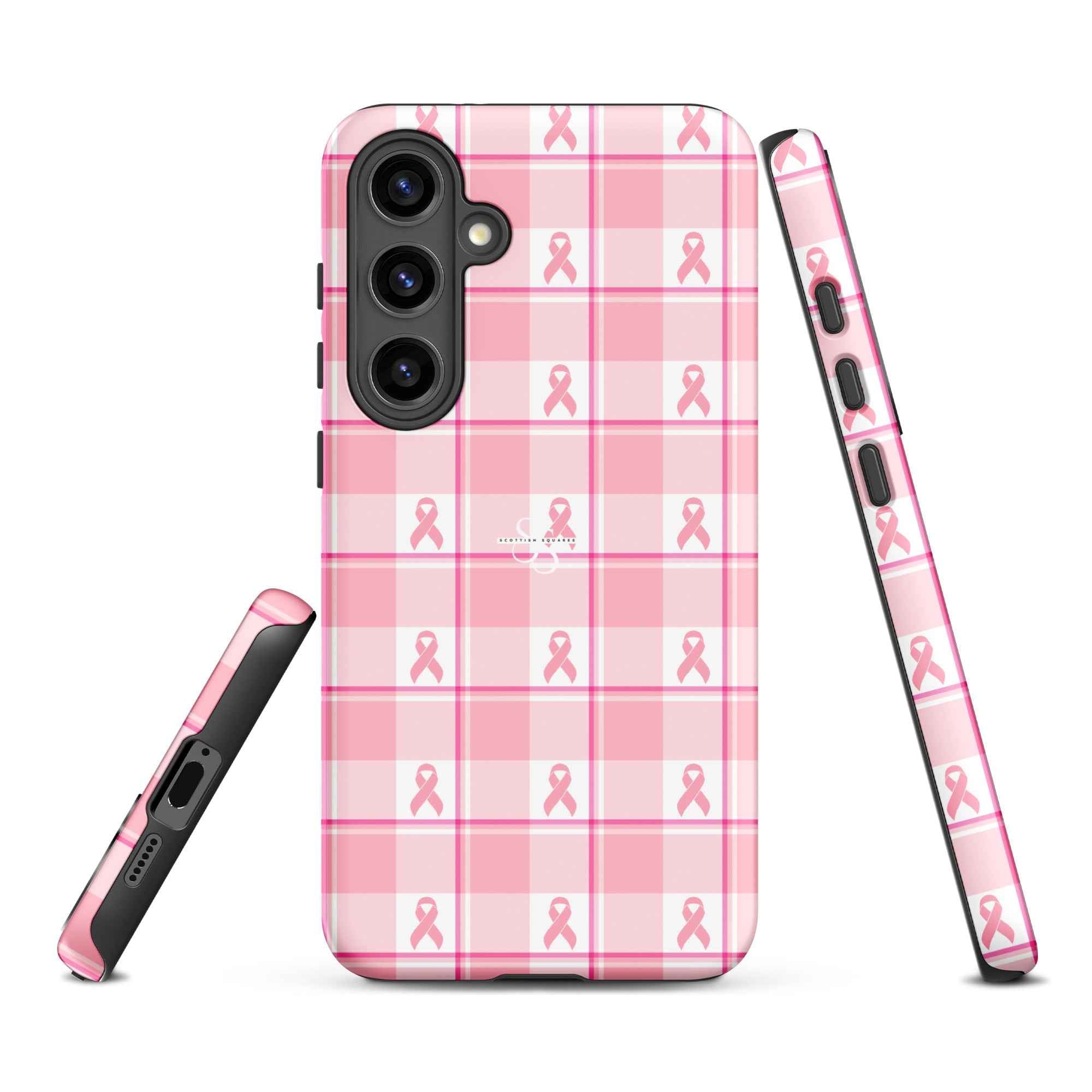 Tough Case for Samsung Breast Cancer Awareness Plaid Samsung Galaxy S24 Plus - Scottish Squares