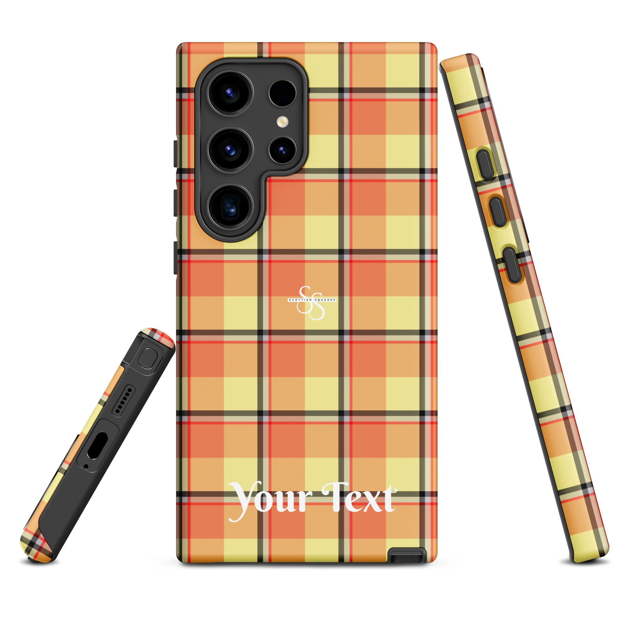 Personalized Claystone and Morning Mist Plaid Samsung Tough Case - Scottish Squares