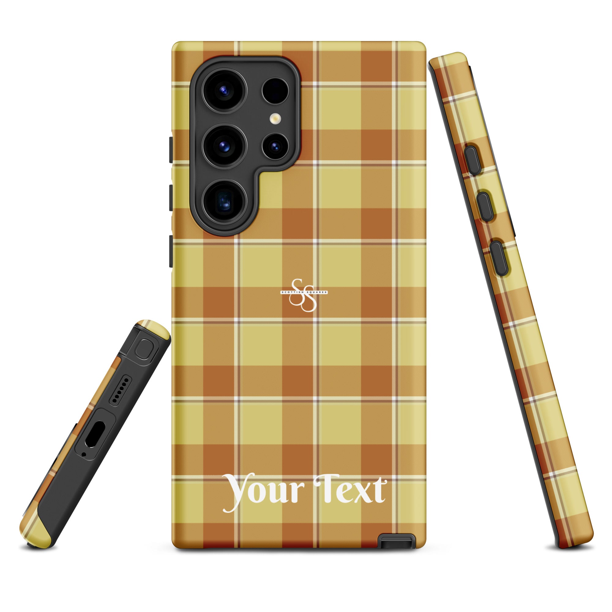 Personalized Zombie and Copper Plaid Samsung Tough Case - Scottish Squares