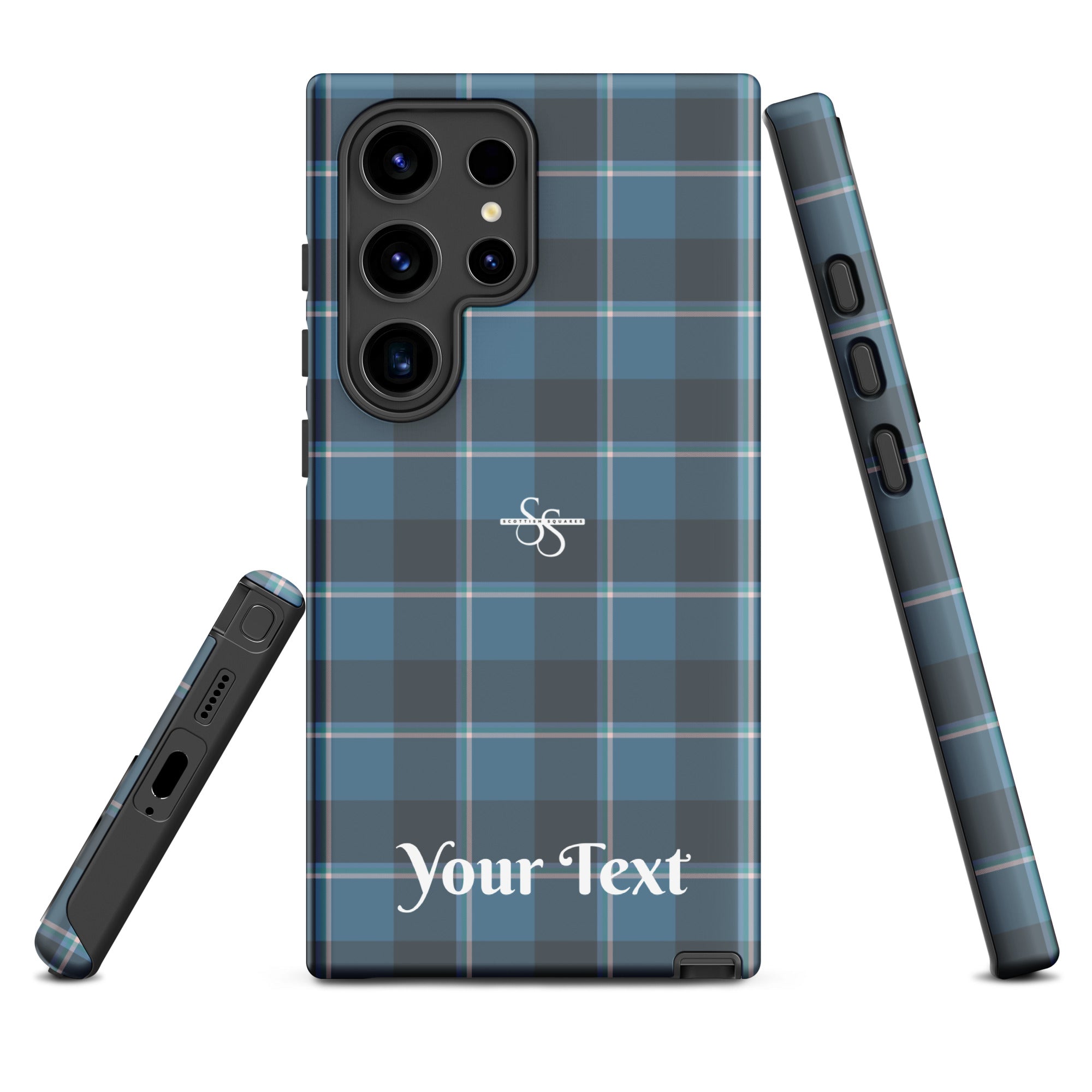 Personalized Hoki and Shuttle Gray Plaid Samsung Tough Case - Scottish Squares