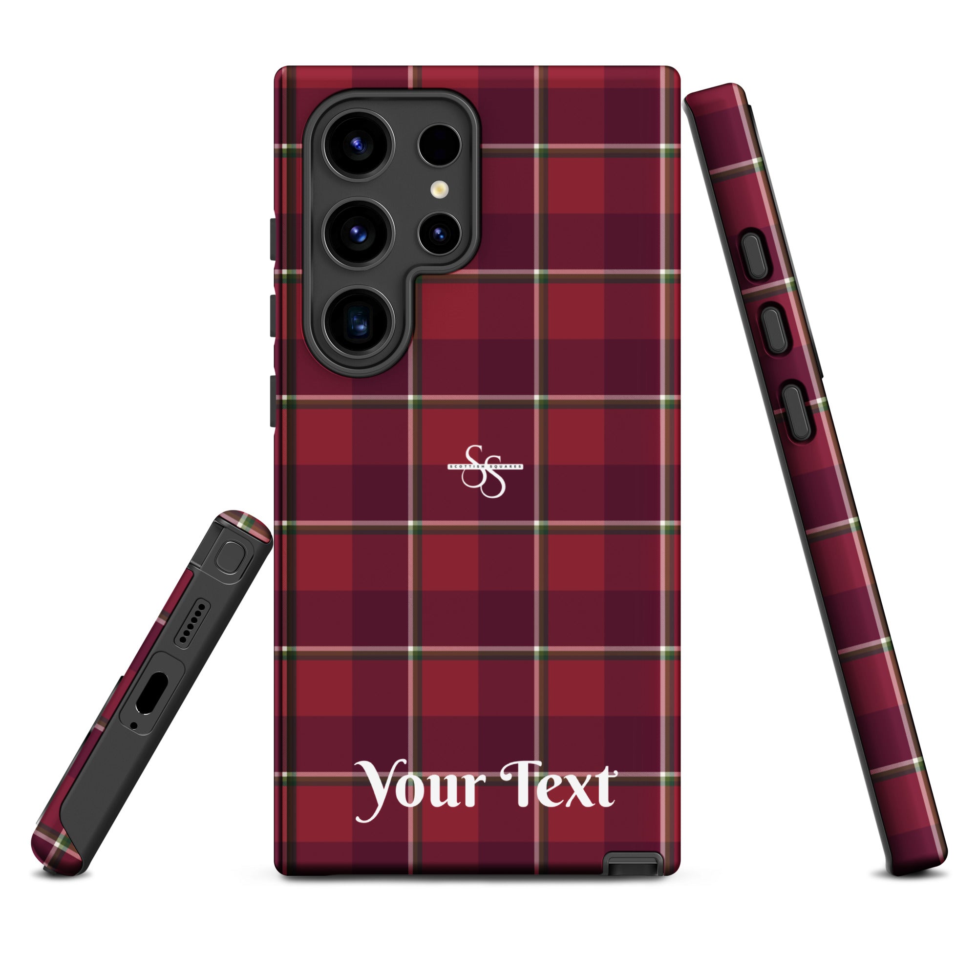 Personalized Old Brick and Cab Sav Plaid Samsung Tough Case - Scottish Squares