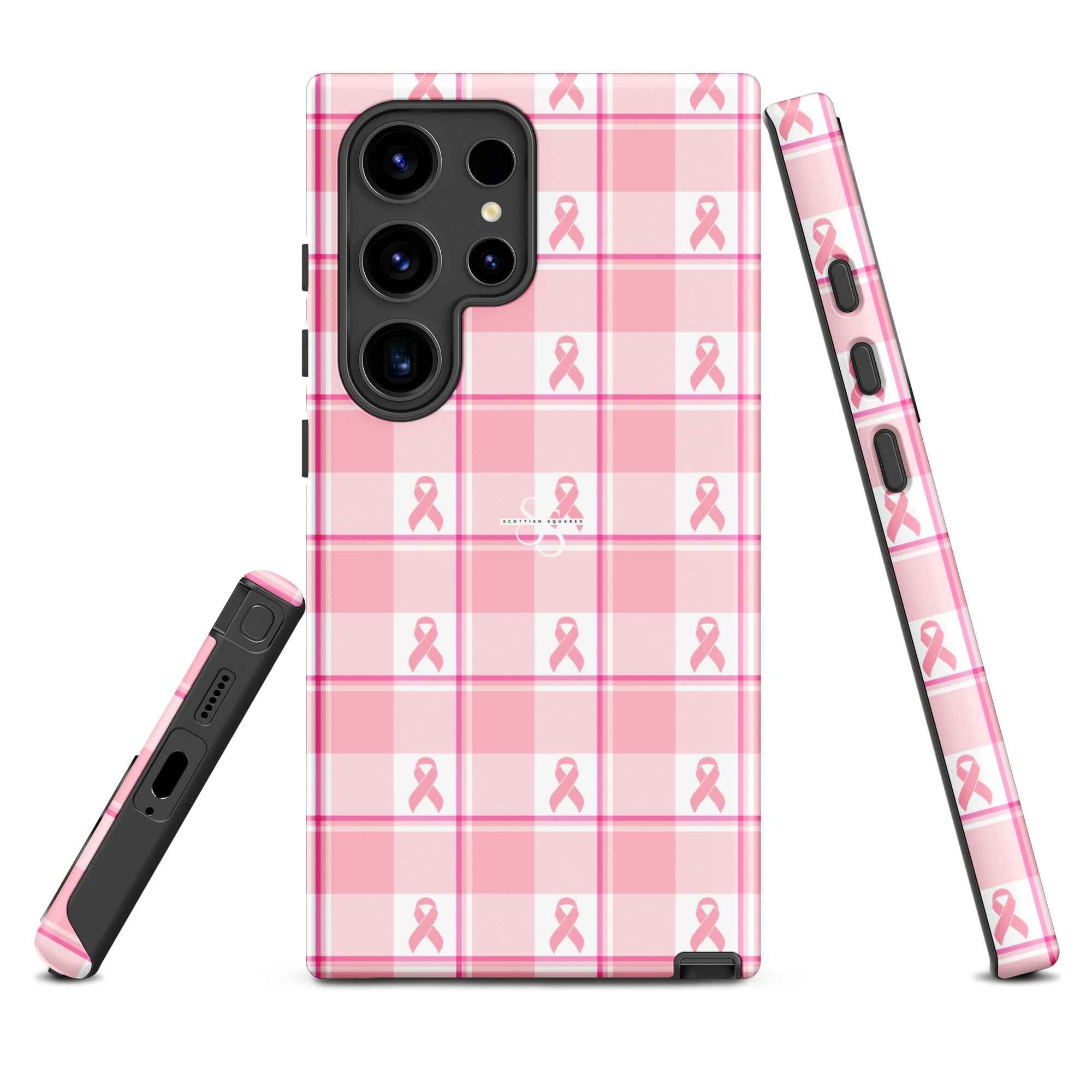Tough Case for Samsung Breast Cancer Awareness Plaid Samsung Galaxy S24 Ultra - Scottish Squares