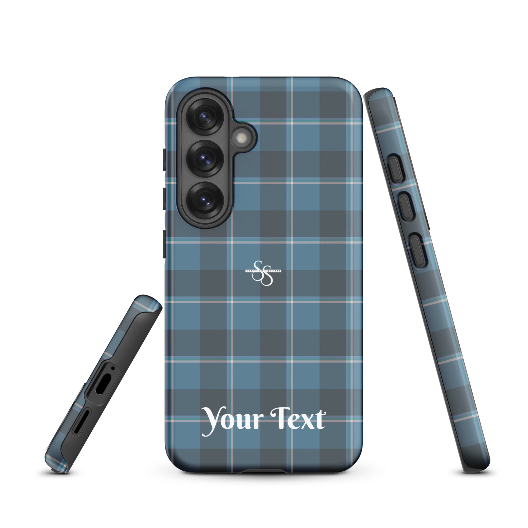 Personalized Hoki and Shuttle Gray Plaid Samsung Tough Case - Scottish Squares