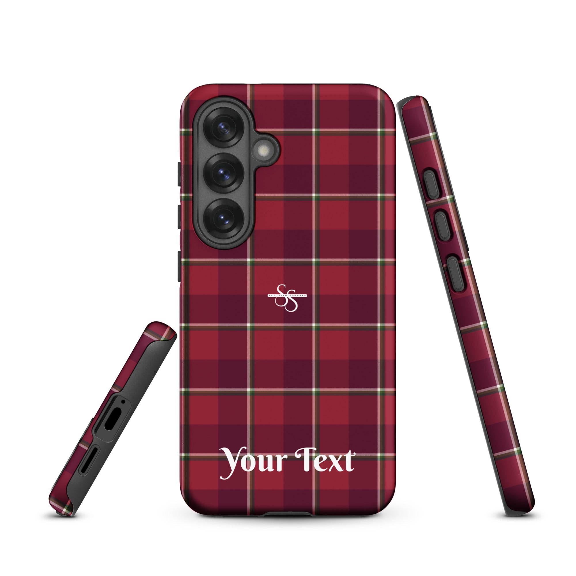 Personalized Old Brick and Cab Sav Plaid Samsung Tough Case - Scottish Squares