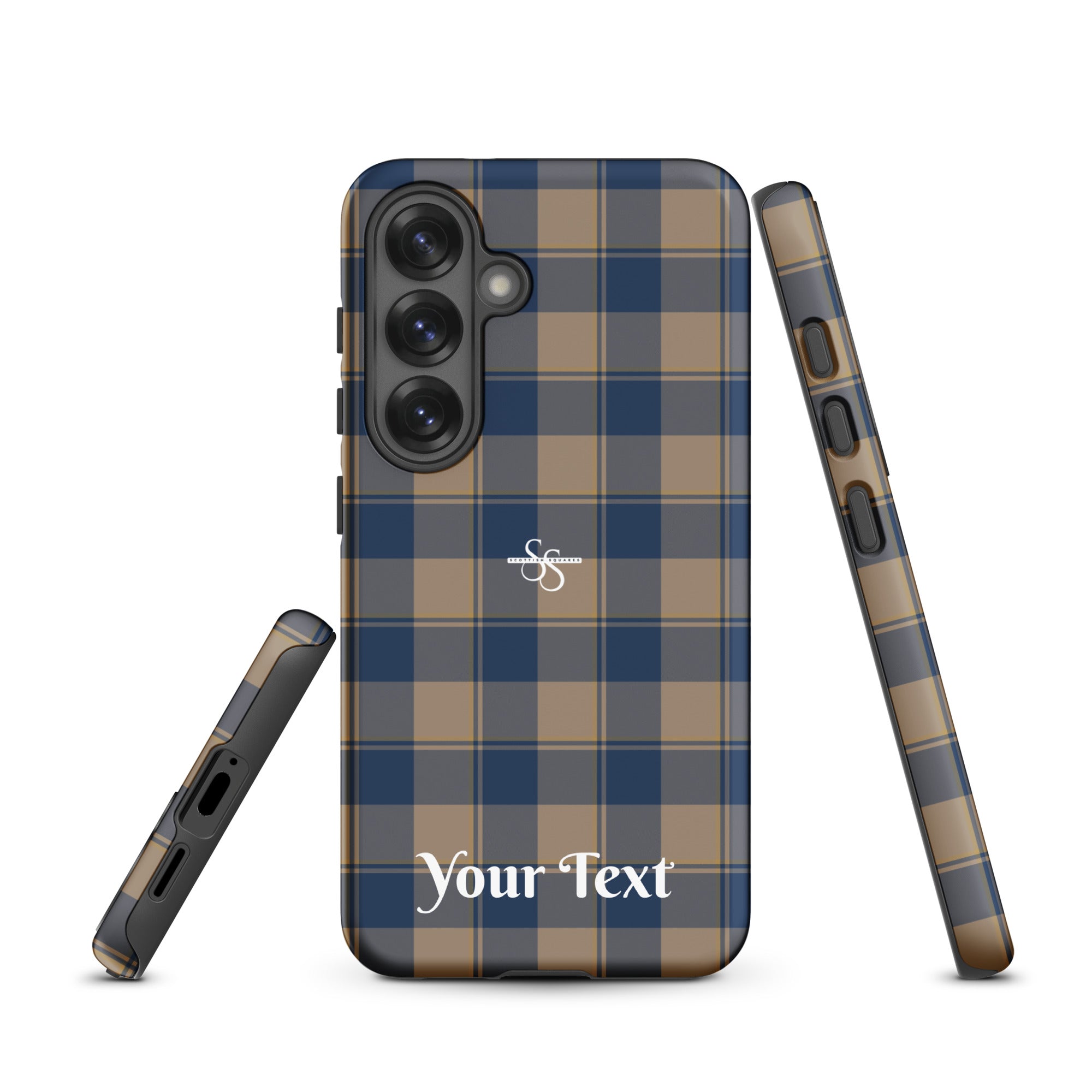 Personalized Cello and Donkey Brown Plaid Samsung Tough Case - Scottish Squares