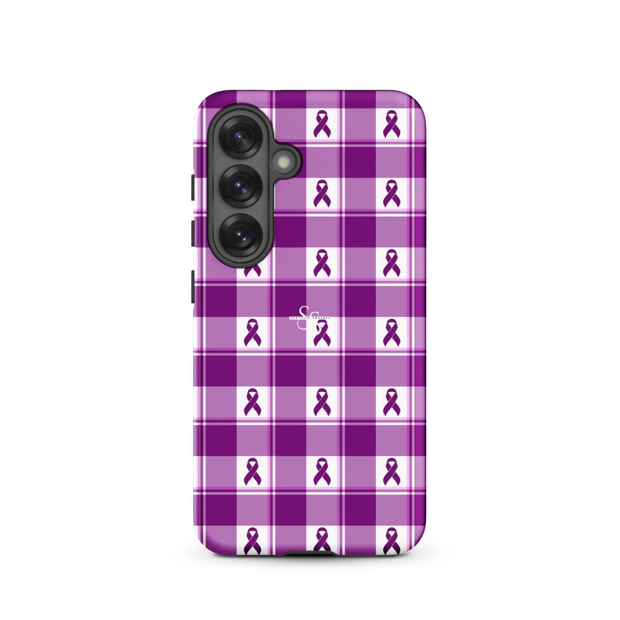 Tough Case for Samsung Pancreatic Cancer Awareness Plaid Samsung Galaxy S25 - Scottish Squares