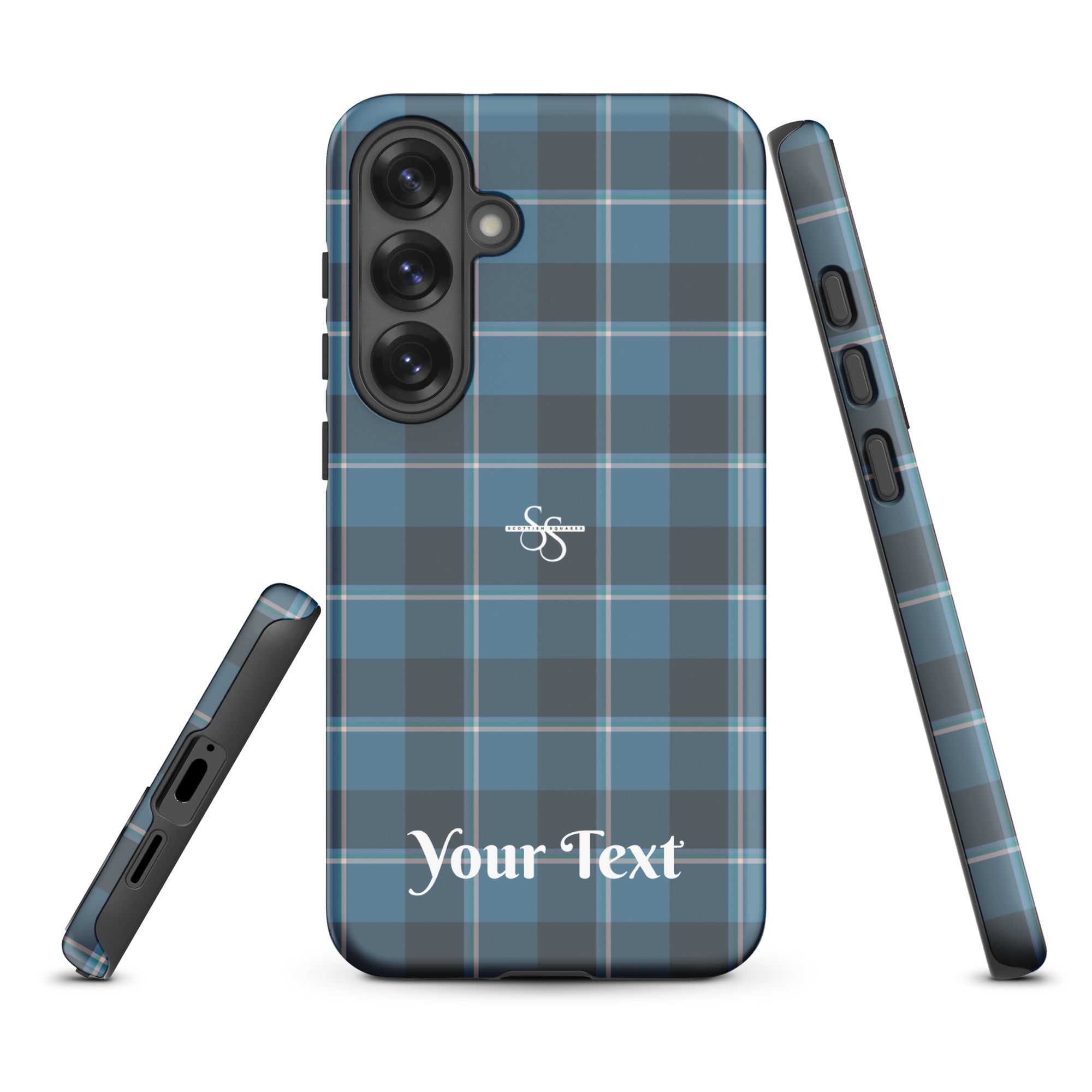 Personalized Hoki and Shuttle Gray Plaid Samsung Tough Case - Scottish Squares