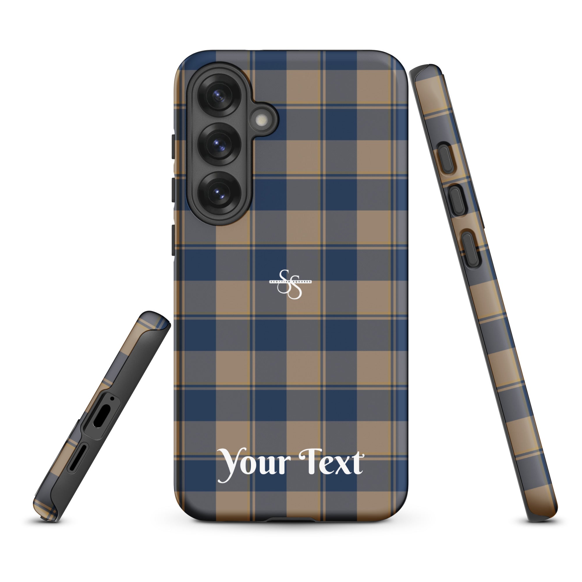 Personalized Cello and Donkey Brown Plaid Samsung Tough Case - Scottish Squares