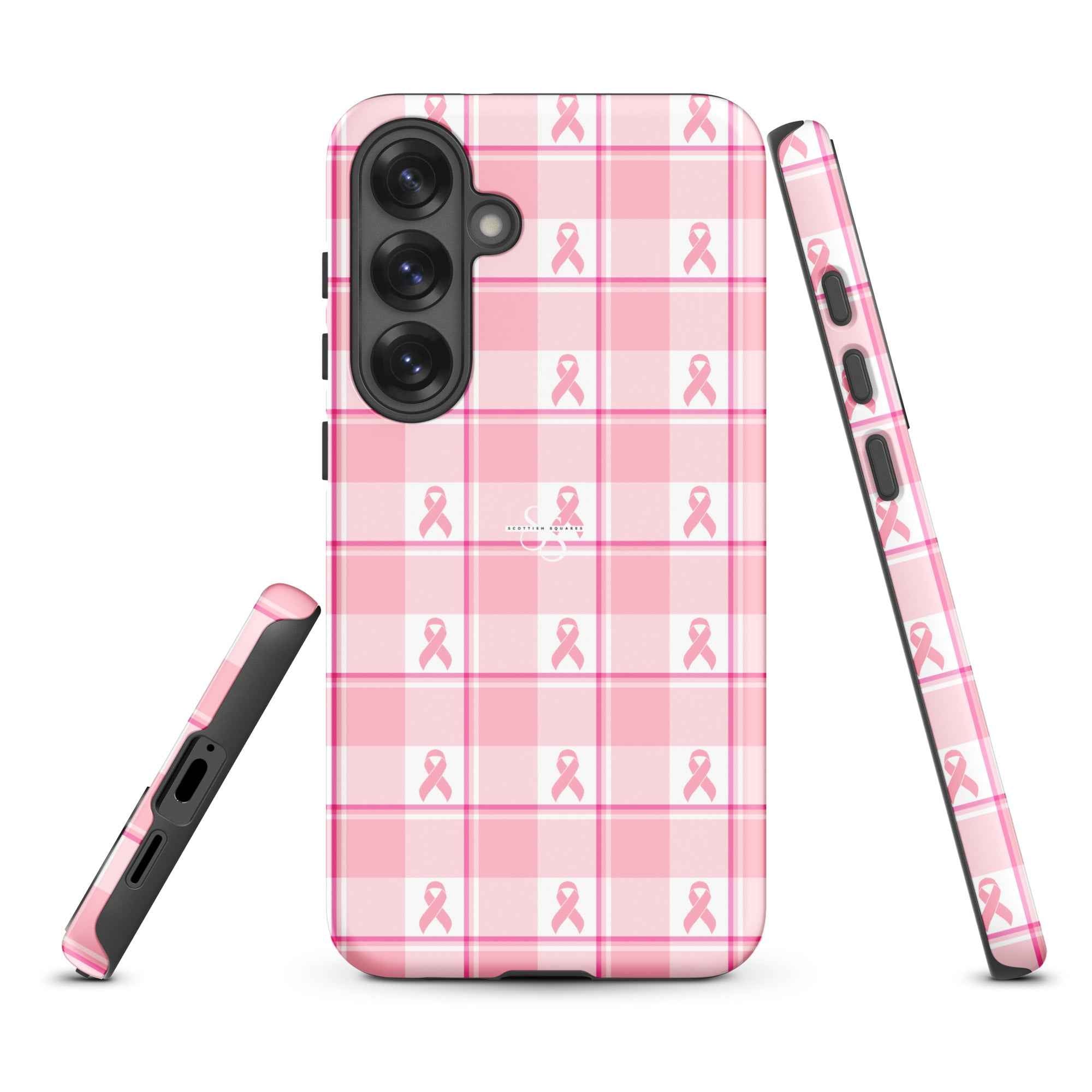 Tough Case for Samsung Breast Cancer Awareness Plaid Samsung Galaxy S25 Plus - Scottish Squares