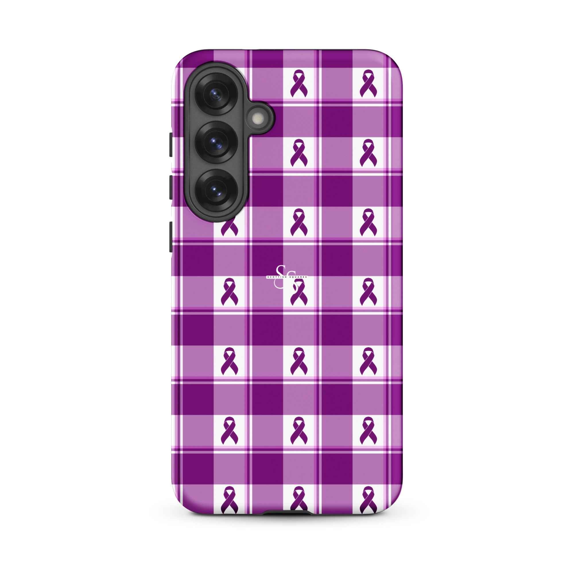 Tough Case for Samsung Pancreatic Cancer Awareness Plaid Samsung Galaxy S25 Plus - Scottish Squares
