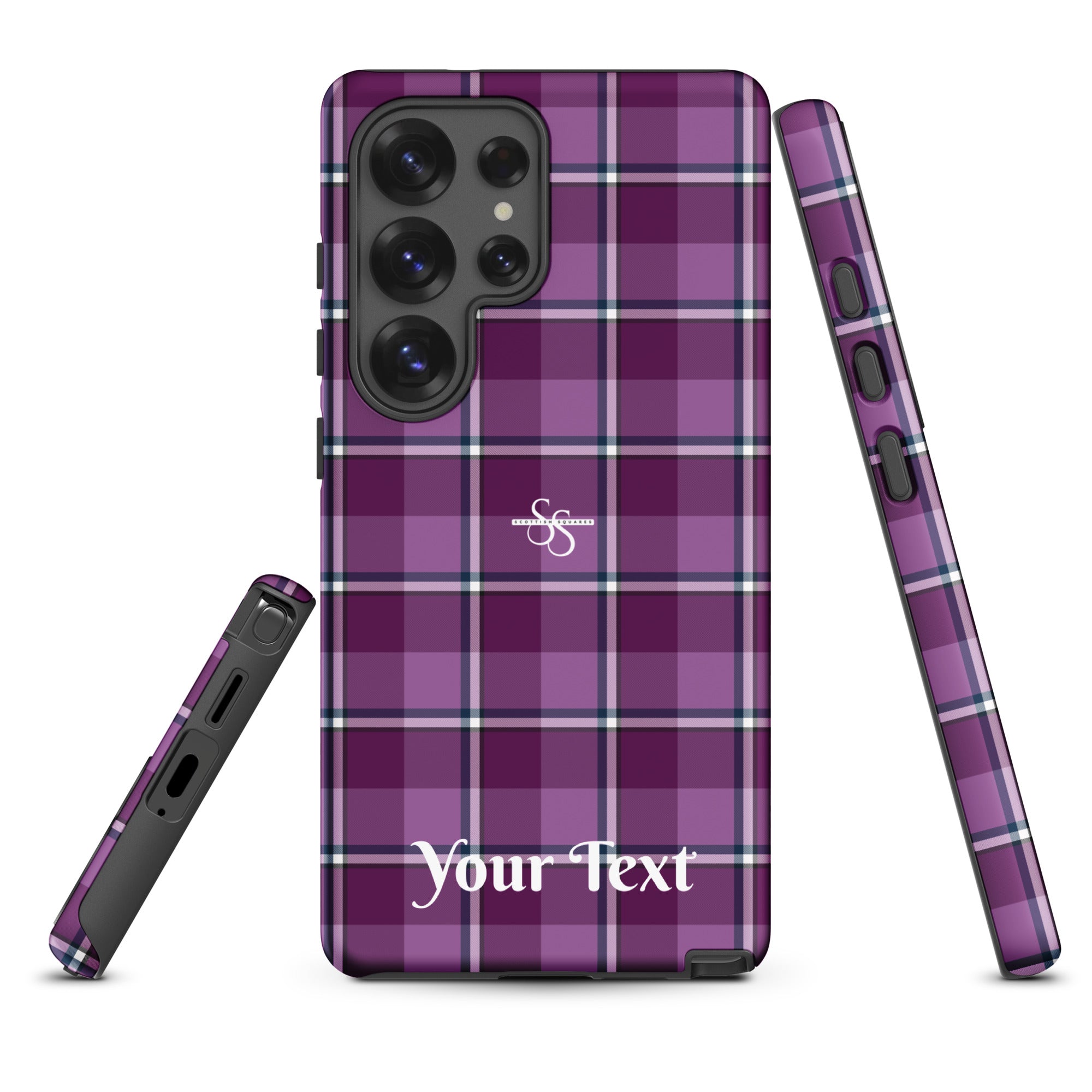 Personalized Purple and Trendy Pink Plaid Samsung Tough Case - Scottish Squares