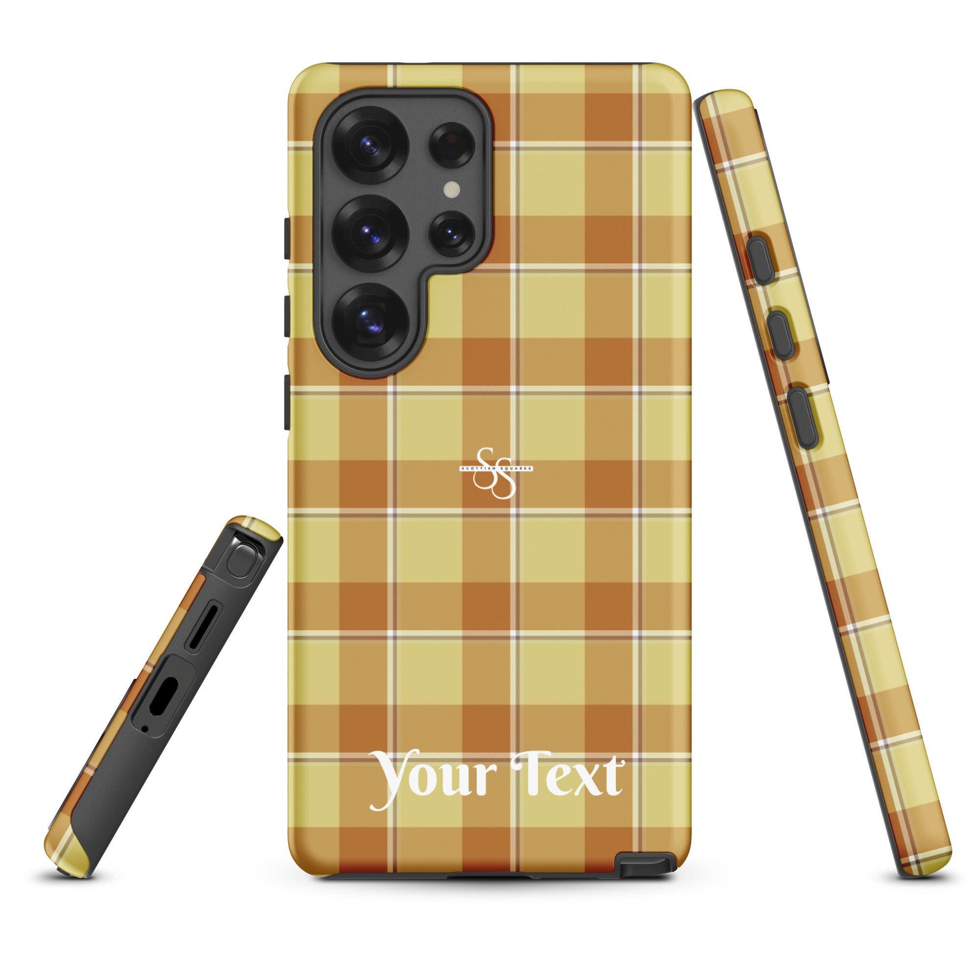 Personalized Zombie and Copper Plaid Samsung Tough Case - Scottish Squares