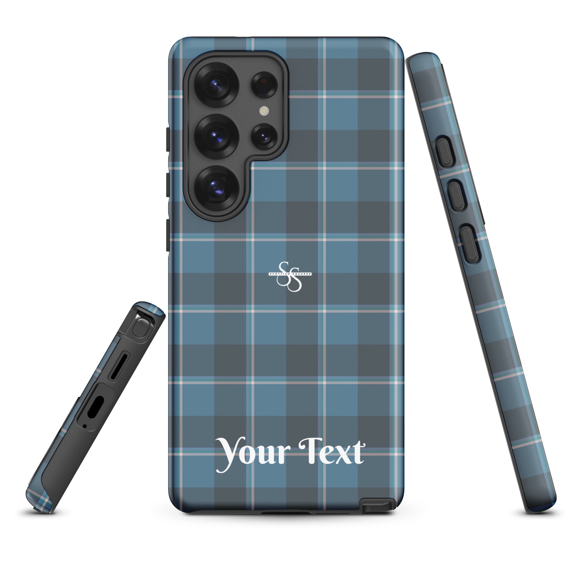 Personalized Hoki and Shuttle Gray Plaid Samsung Tough Case - Scottish Squares