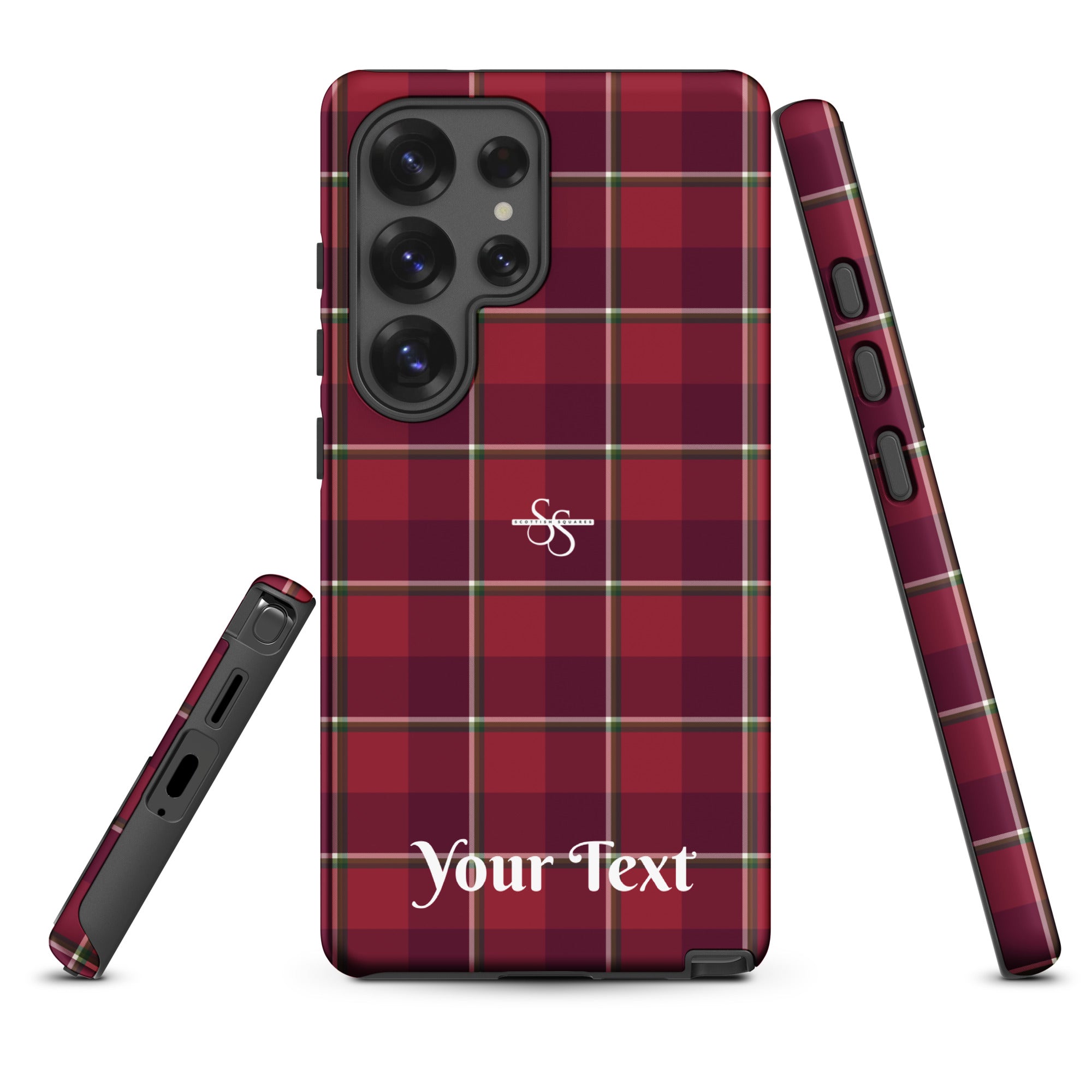 Personalized Old Brick and Cab Sav Plaid Samsung Tough Case - Scottish Squares