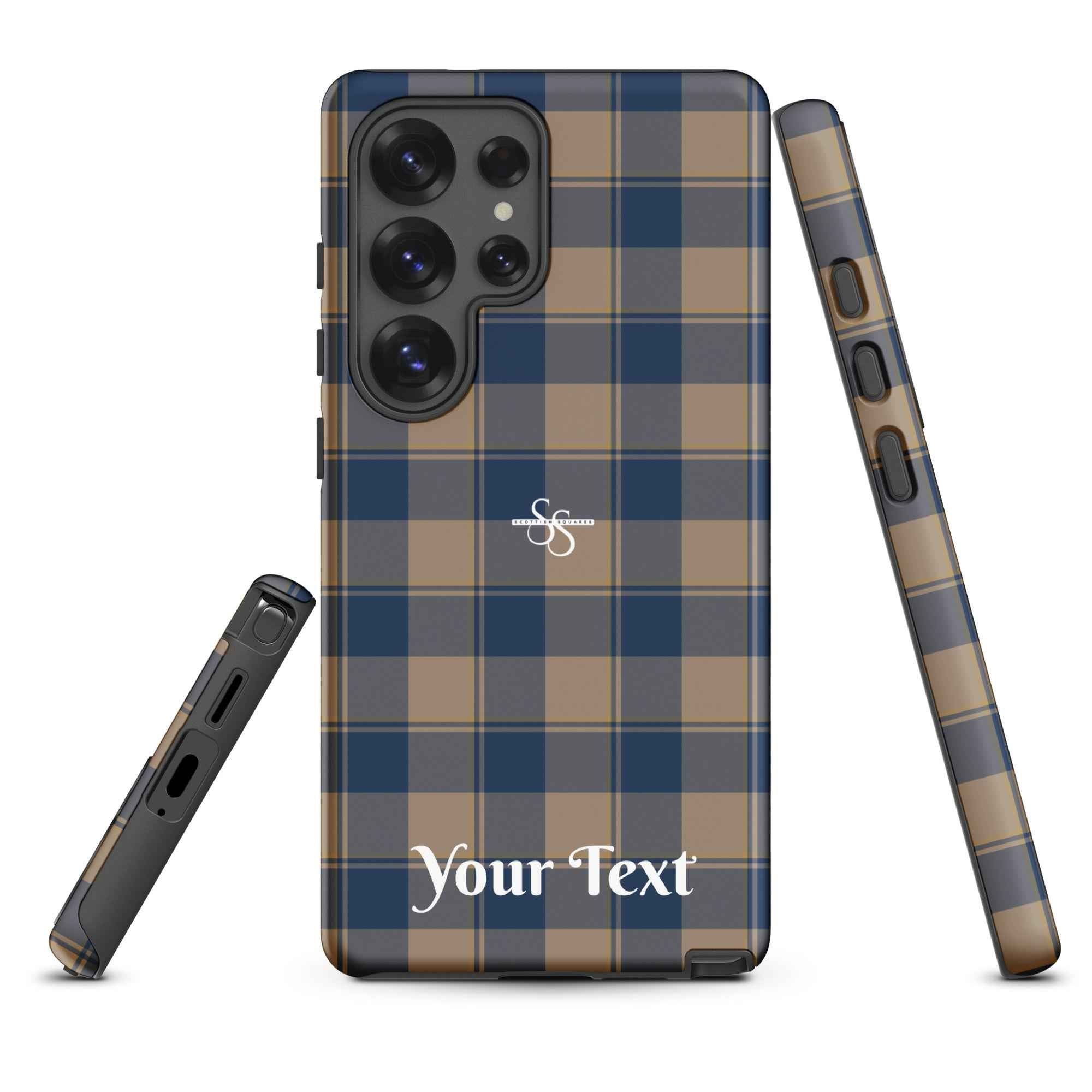 Personalized Cello and Donkey Brown Plaid Samsung Tough Case - Scottish Squares