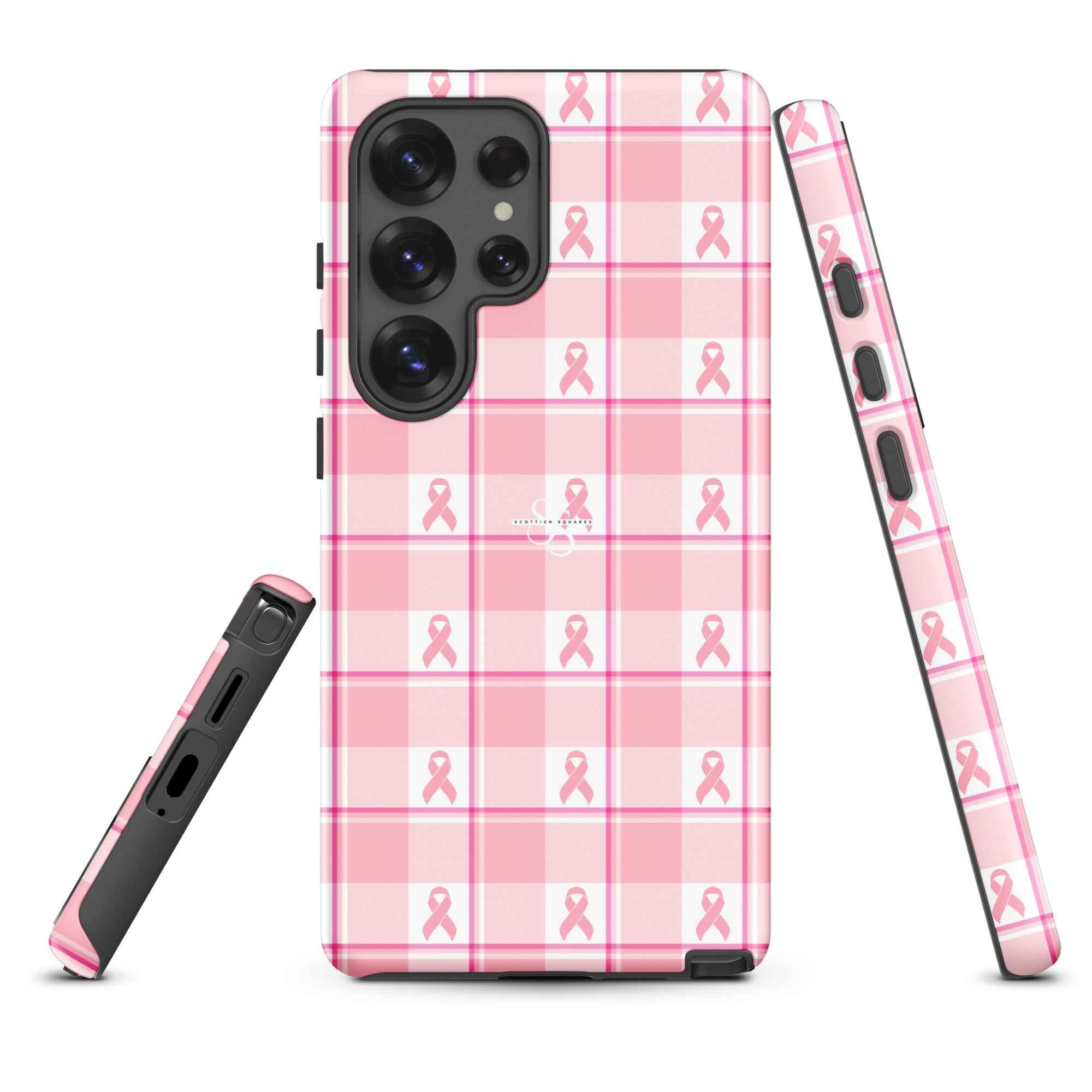 Tough Case for Samsung Breast Cancer Awareness Plaid Samsung Galaxy S25 Ultra - Scottish Squares
