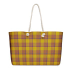 Personalized Potters Clay and Pizza Plaid Oversized Weekender Bag - Scottish Squares