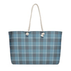 Personalized Hoki and Shuttle Gray Plaid Oversized Weekender Bag - Scottish Squares