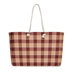Personalized Whiskey and Livid Brown Plaid Oversized Weekender Bag - Scottish Squares