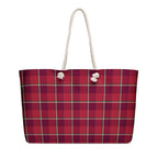 Personalized Old Brick and Cab Sav Plaid Oversized Weekender Bag - Scottish Squares