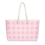 Oversized Weekender Bag Breast Cancer Awareness Plaid - Scottish Squares