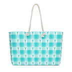 Oversized Weekender Bag Ovarian Cancer Awareness Plaid - Scottish Squares