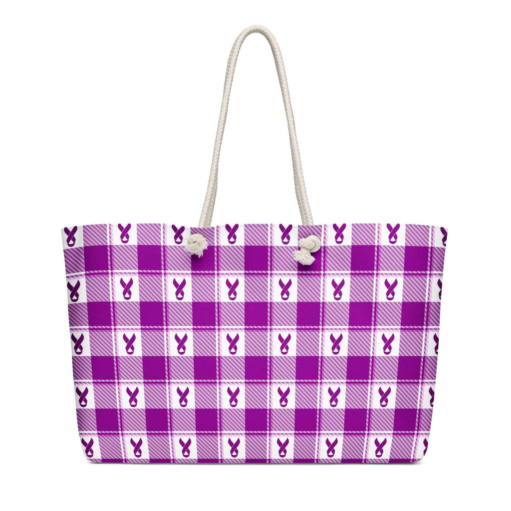 Oversized Weekender Bag Pancreatic Cancer Awareness Plaid - Scottish Squares
