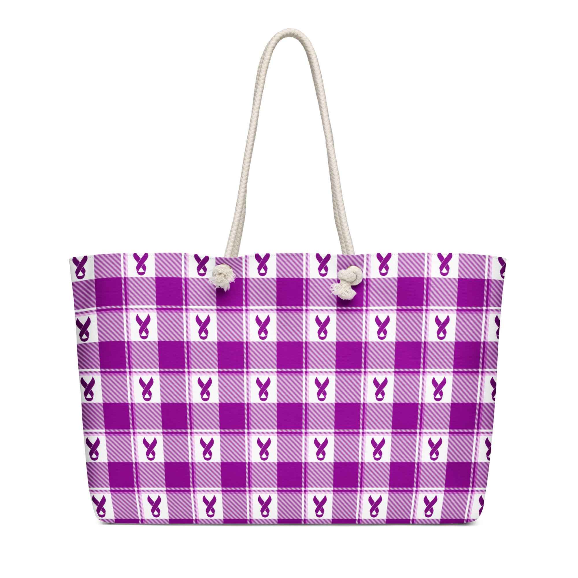 Oversized Weekender Bag Pancreatic Cancer Awareness Plaid - Scottish Squares