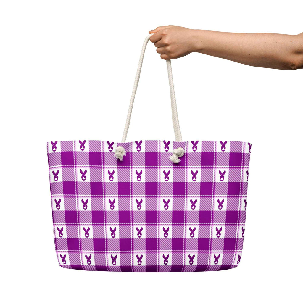 Oversized Weekender Bag Pancreatic Cancer Awareness Plaid - Scottish Squares