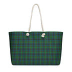 Oversized Weekender Bag Green Blue Orange Plaid Tartan