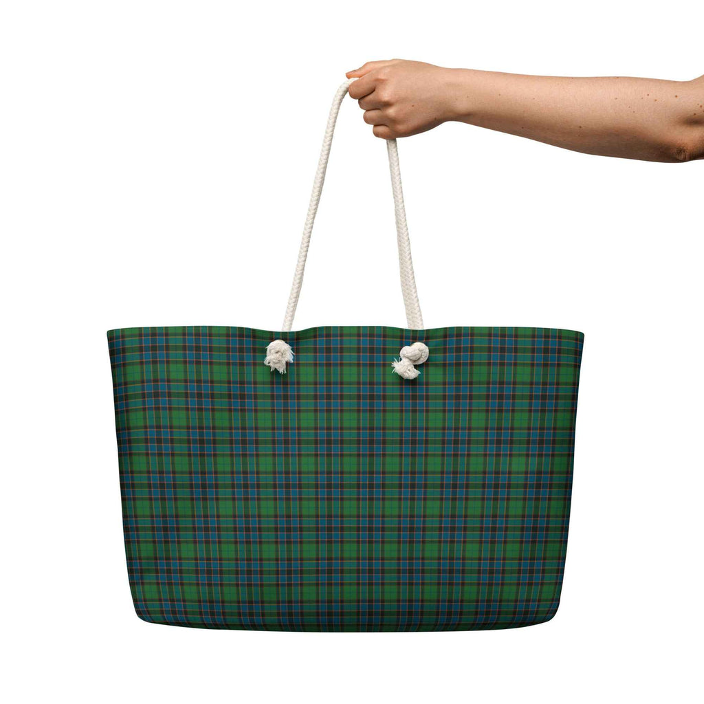 Oversized Weekender Bag Green Blue Orange Plaid Tartan