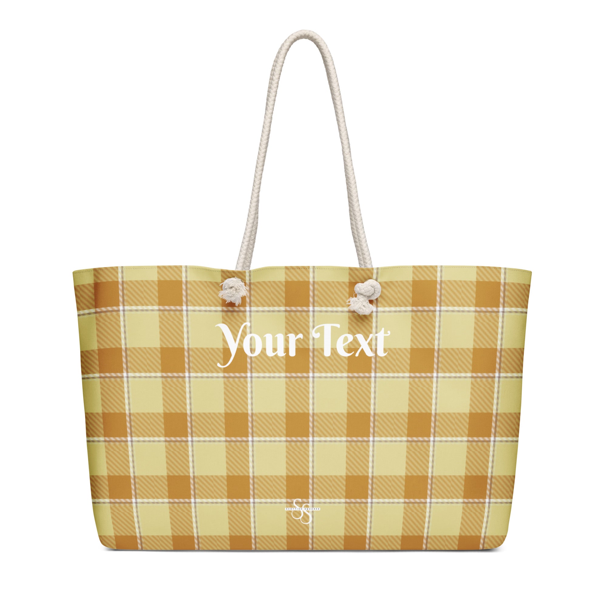 Personalized Zombie and Copper Plaid Oversized Weekender Bag - Scottish Squares