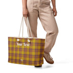 Personalized Potters Clay and Pizza Plaid Oversized Weekender Bag - Scottish Squares