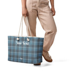 Personalized Hoki and Shuttle Gray Plaid Oversized Weekender Bag - Scottish Squares