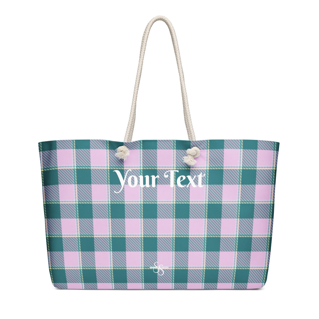Personalized Ming and Melanie Plaid Oversized Weekender Bag - Scottish Squares