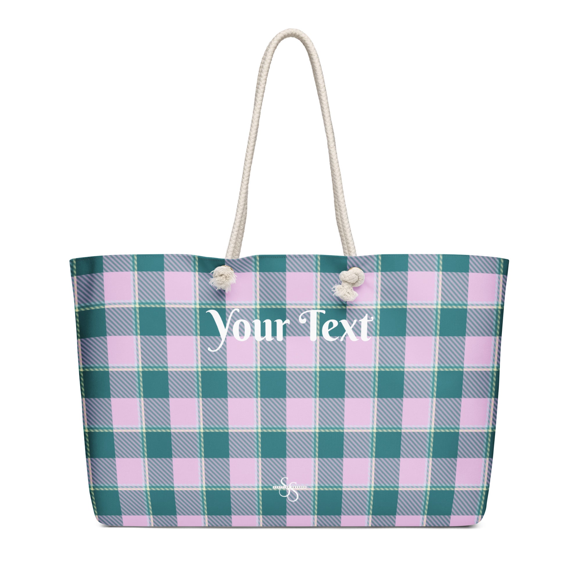 Personalized Ming and Melanie Plaid Oversized Weekender Bag - Scottish Squares