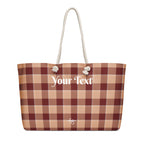 Personalized Whiskey and Livid Brown Plaid Oversized Weekender Bag - Scottish Squares