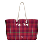 Personalized Old Brick and Cab Sav Plaid Oversized Weekender Bag - Scottish Squares