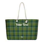 Personalized Woodland and Evergreen Plaid Oversized Weekender Bag - Scottish Squares