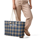 Personalized Cello and Donkey Brown Plaid Oversized Weekender Bag - Scottish Squares
