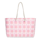 Oversized Weekender Bag Breast Cancer Awareness Plaid - Scottish Squares