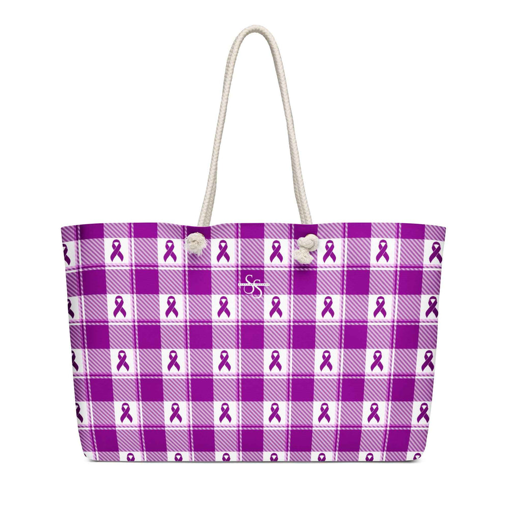 Oversized Weekender Bag Pancreatic Cancer Awareness Plaid - Scottish Squares