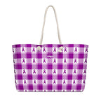 Oversized Weekender Bag Pancreatic Cancer Awareness Plaid - Scottish Squares