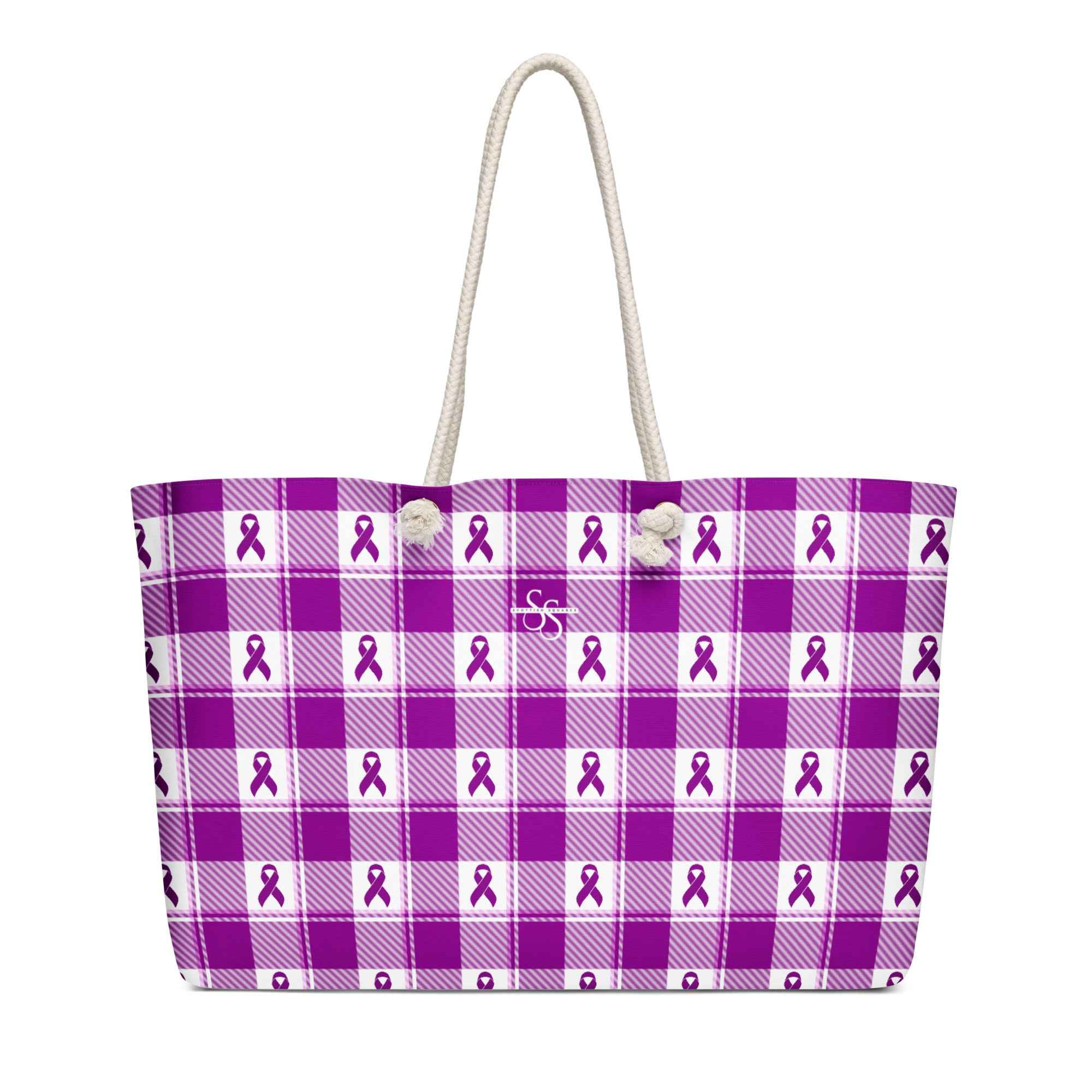Oversized Weekender Bag Pancreatic Cancer Awareness Plaid - Scottish Squares