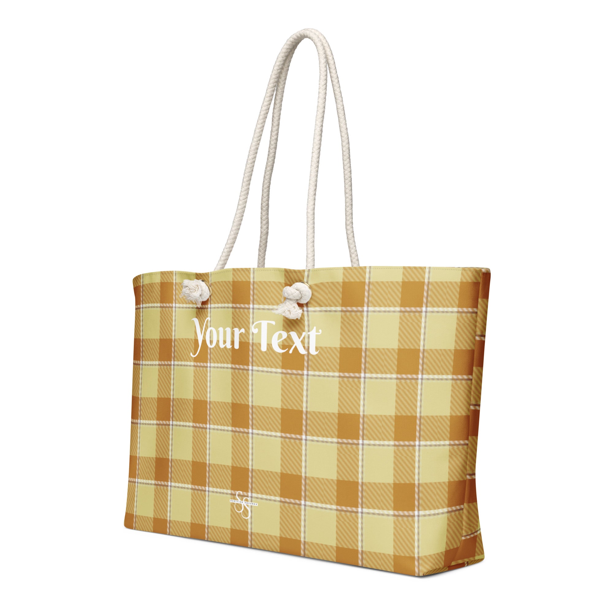 Personalized Zombie and Copper Plaid Oversized Weekender Bag - Scottish Squares