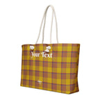 Personalized Potters Clay and Pizza Plaid Oversized Weekender Bag - Scottish Squares