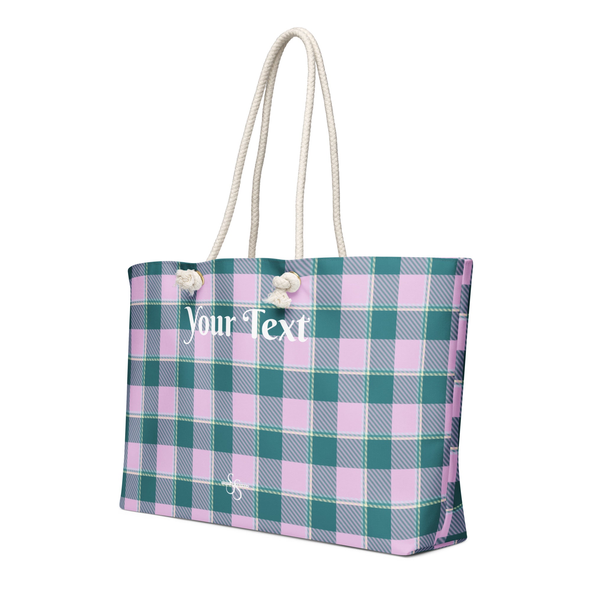 Personalized Ming and Melanie Plaid Oversized Weekender Bag - Scottish Squares