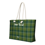 Personalized Woodland and Evergreen Plaid Oversized Weekender Bag - Scottish Squares